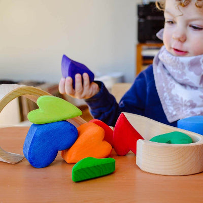 Jouet En Bois RainbowWoodBlocks™ bloc couleur arc-en-ciel enfant qui joue